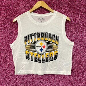 Junk Food Pittsburgh Steelers Football Cropped Sleeveless T-Shirt Small
